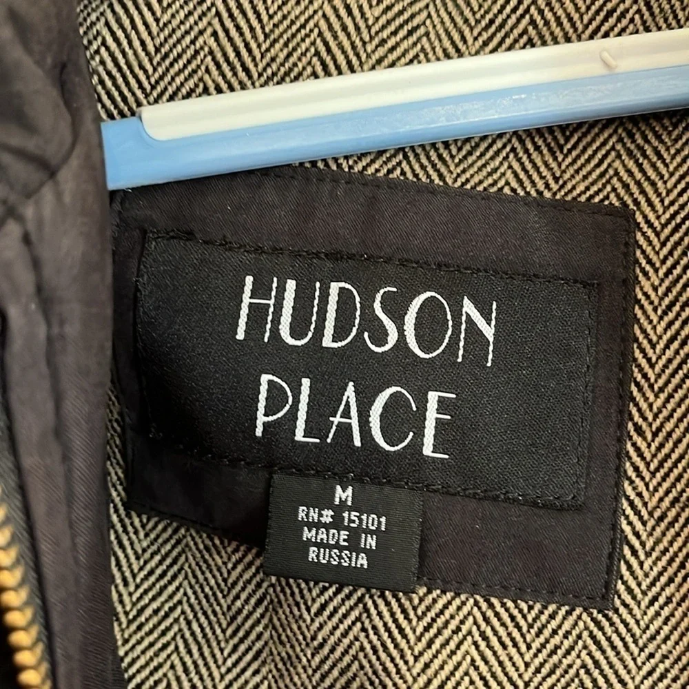 VTG-Hudson Place-M-black-Removable lining hooded jacket/coat with cinched waist.